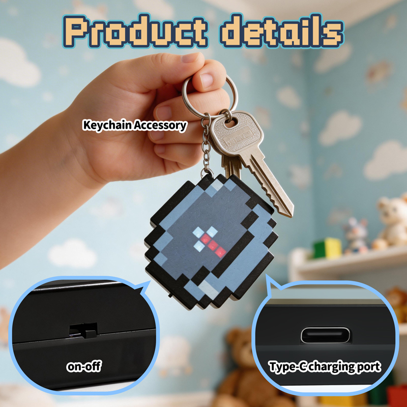 Gaming Accessories To Gift - 2026 NEW Rechargeable Pixel Compass Keychain