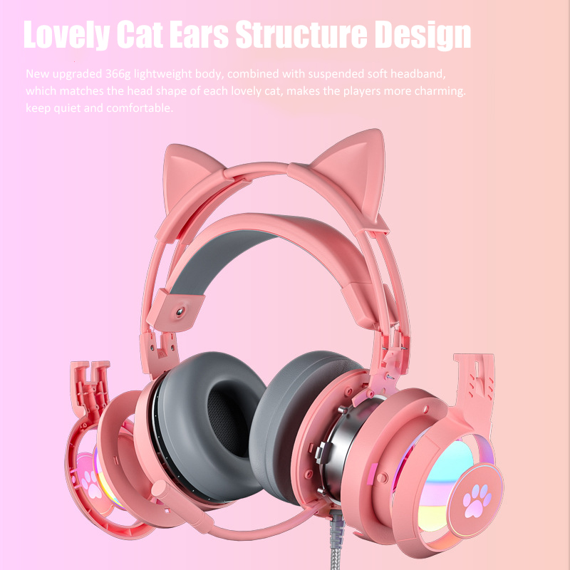 Cute Cat Ear Gaming Headphones - Gaming Accessories Girly review and price